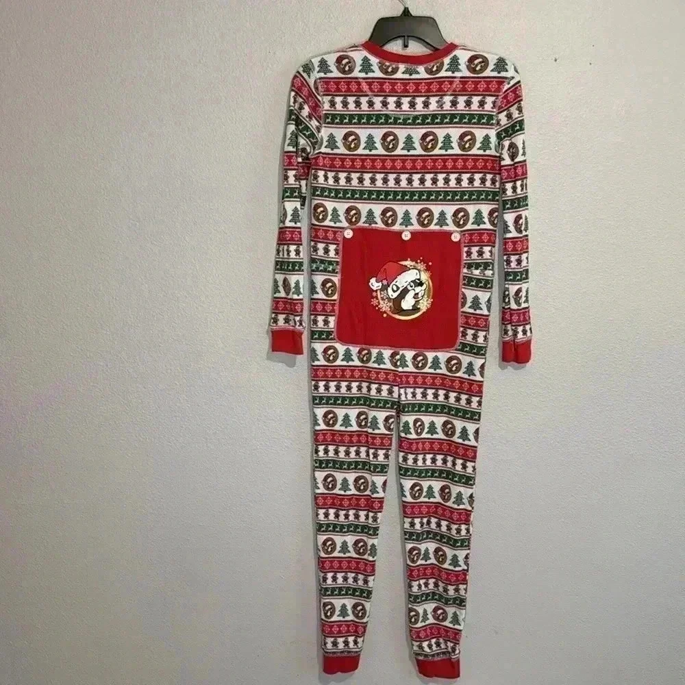 Buc-ee's Youth Beaver Inspired Striped XMas Christmas One Piece Pajamas